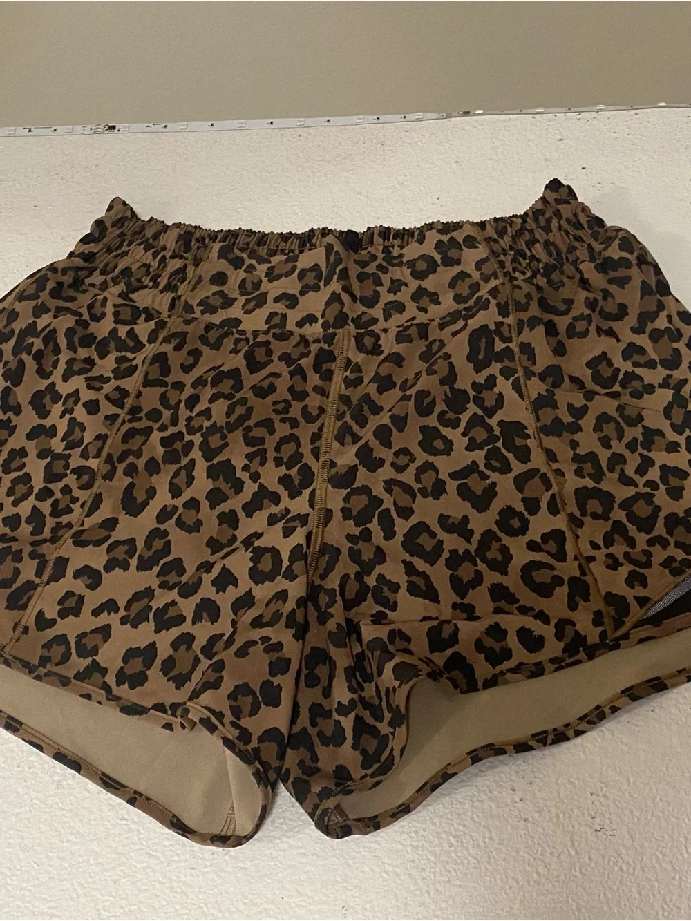 Lulu lemon hotty hot high-rise lines shorts in cheetah print *DISCONTINUED*